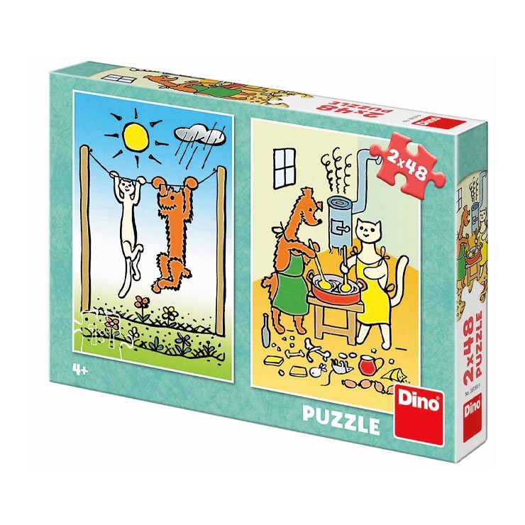 Puzzle pejsek a kočička 2x48ks > 11DN381599