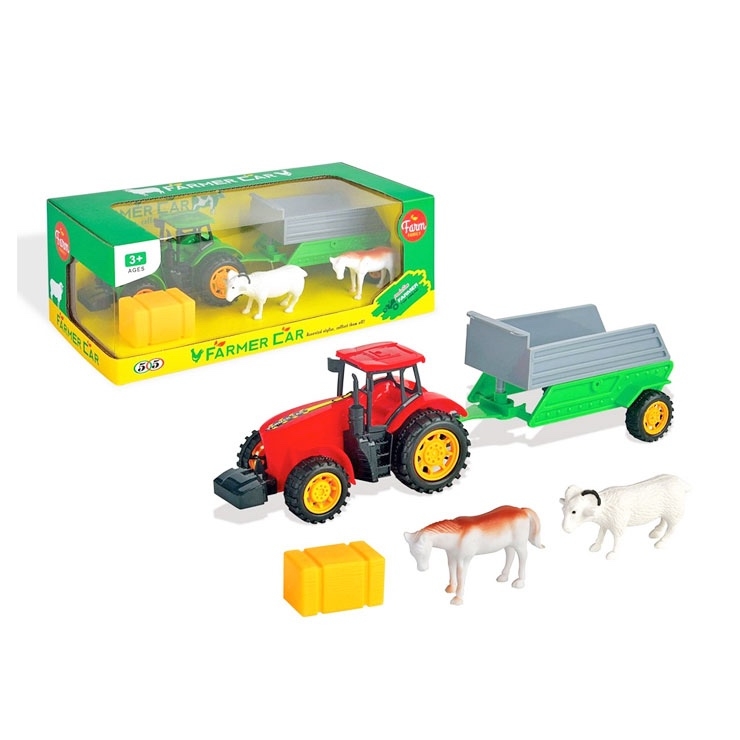 Traktor s vlečkou a zvířaty, na setrvačník > 207773