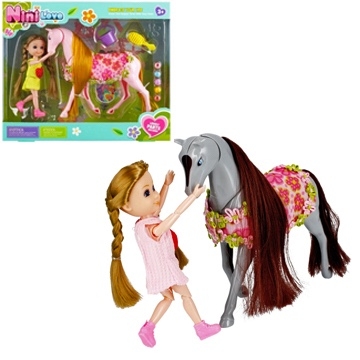 Pohyblivá panenka s koněm a doplňky > 6EU481510